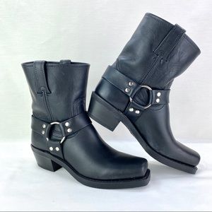 Frye Leather Harness Boots 8M Black Style 8R